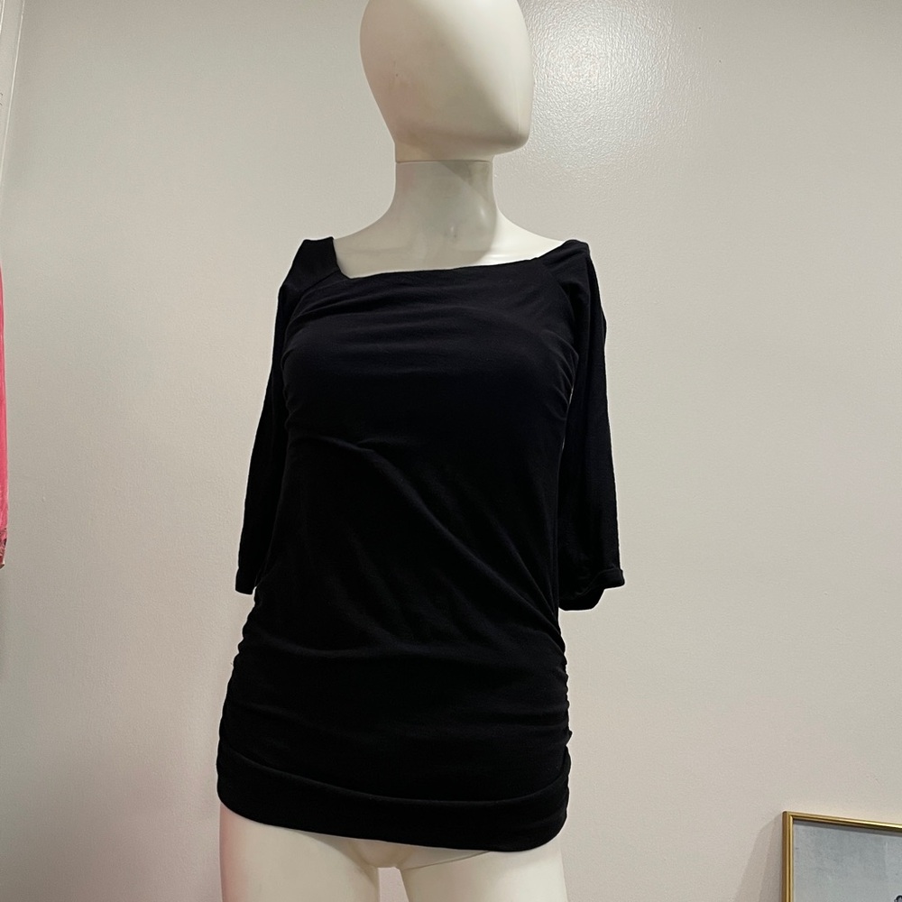 James Perse Black Long Sleeve Top Sz 2